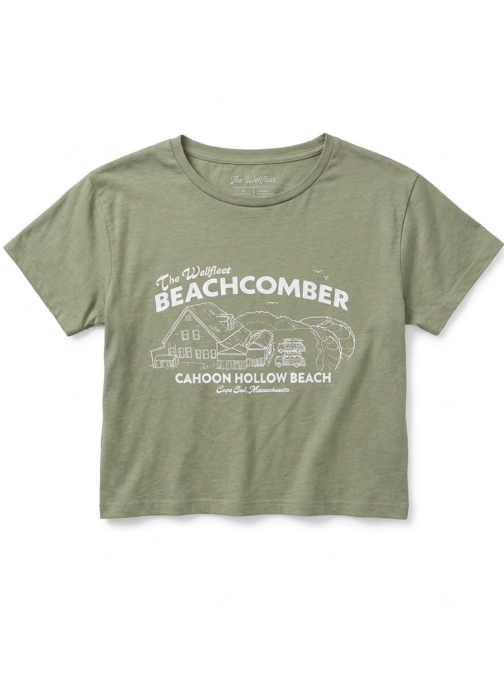 Cape Cod Wellfleet Beachcomber Cahoon Hollow Beach Green T-shirt Top Size Medium